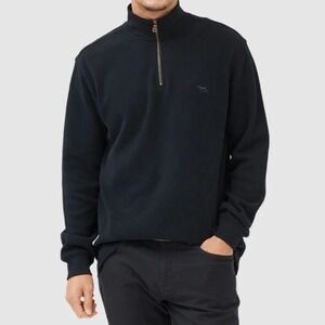 Rodd & Gunn Black Alton Ave 1/4 Zip Sweater Men Sz‎ 2XL Australian cotton